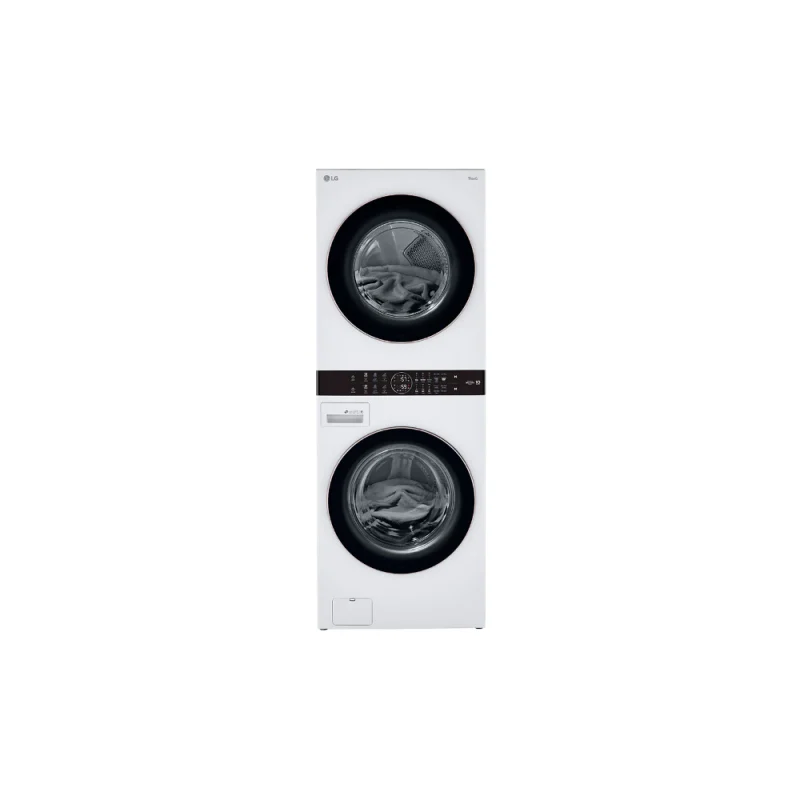 LG 4.5 Cu. Ft. Washer, 7.4 Cu. Ft. Dryer White Stack Laundry-WKE100HWA